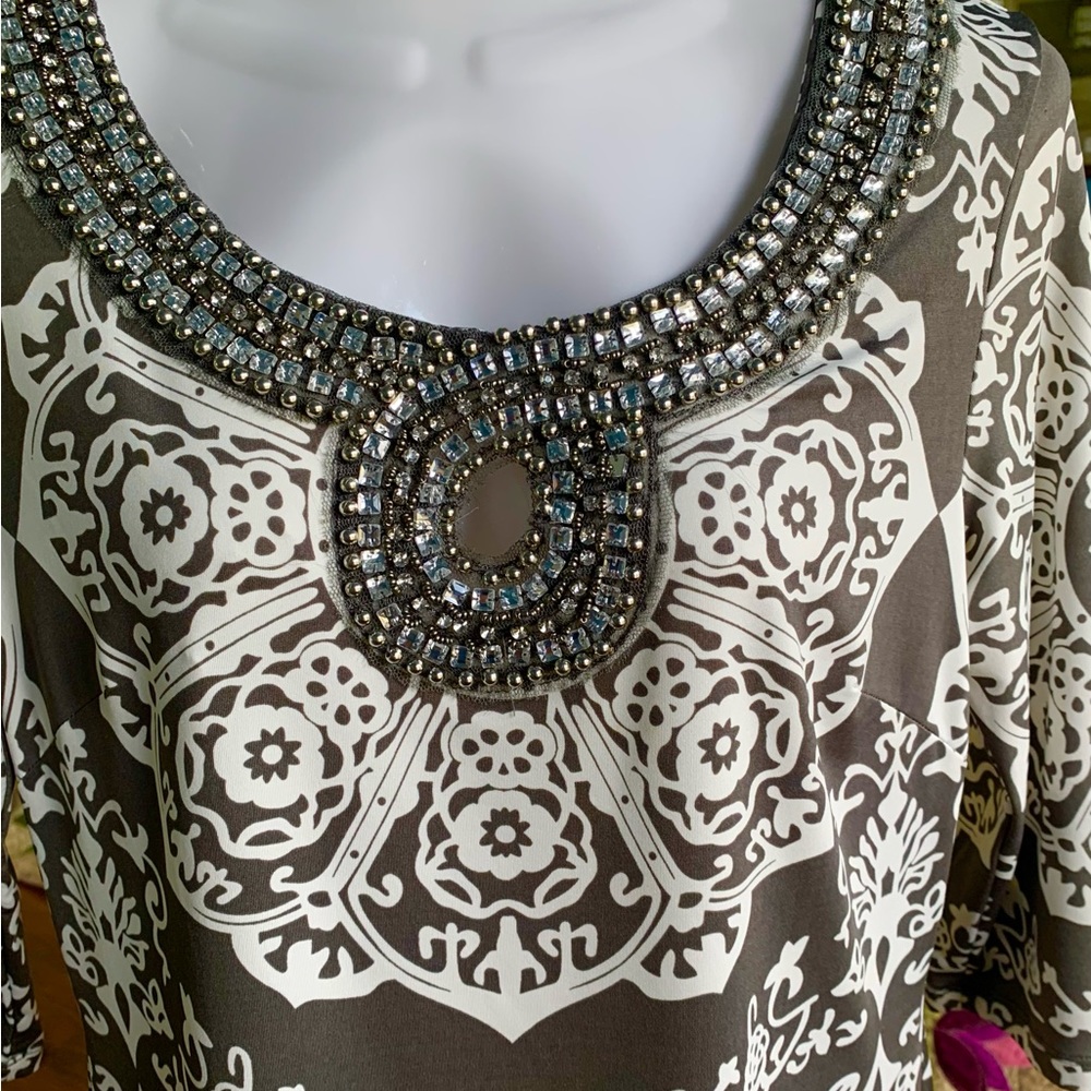INC International Concepts Dress, Beaded Neckline, Small.